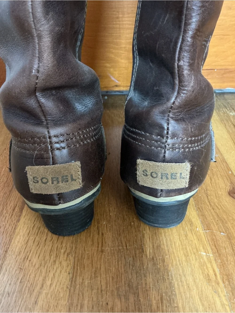 Sorel Womens Slimpack Riding Leather Duck Foot Lug Sole Waterproof Boots